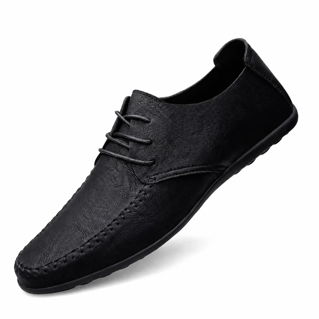 Men's Italian leather driving moccasins black