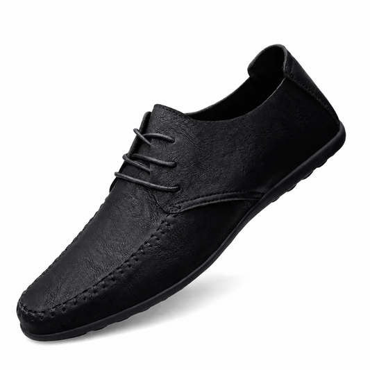 Men's Italian leather driving moccasins black