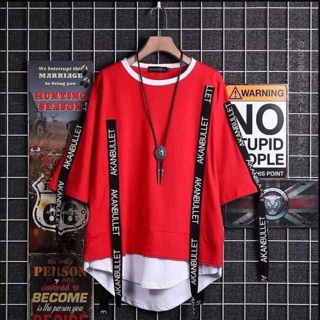 Idopy Korean Fashion Men`s Street Style Lace Punk Gothic Pullover Designer Steampunk Hem Hip Hop Shirts & Tops Shirts Tees