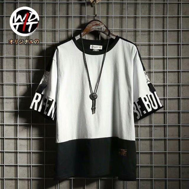 Idopy Korean Fashion Men`s Street Style Lace Punk Gothic Pullover Designer Steampunk Hem Hip Hop Shirts & Tops Shirts Tees
