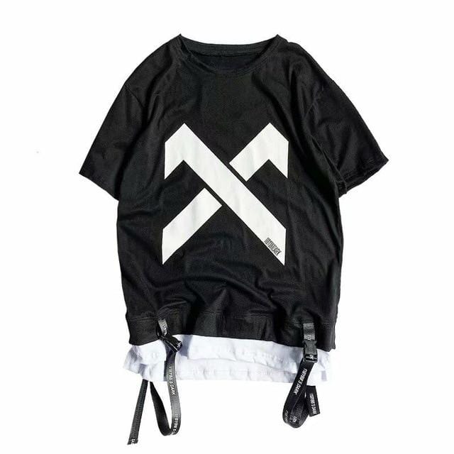 Idopy Korean Fashion Men`s Street Style Lace Punk Gothic Pullover Designer Steampunk Hem Hip Hop Shirts & Tops Shirts Tees
