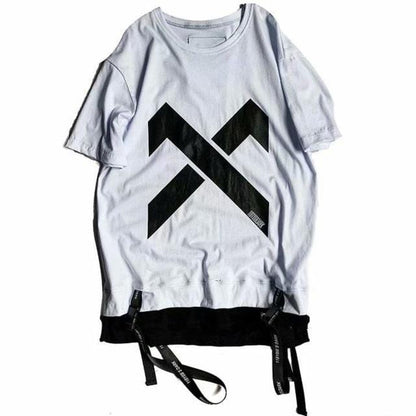 Idopy Korean Fashion Men`s Street Style Lace Punk Gothic Pullover Designer Steampunk Hem Hip Hop Shirts & Tops Shirts Tees