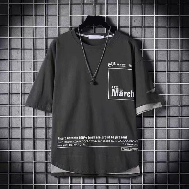 Idopy Korean Fashion Men`s Street Style Lace Punk Gothic Pullover Designer Steampunk Hem Hip Hop Shirts & Tops Shirts Tees