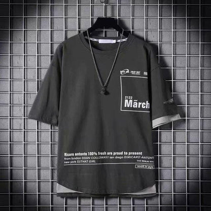 Idopy Korean Fashion Men`s Street Style Lace Punk Gothic Pullover Designer Steampunk Hem Hip Hop Shirts & Tops Shirts Tees
