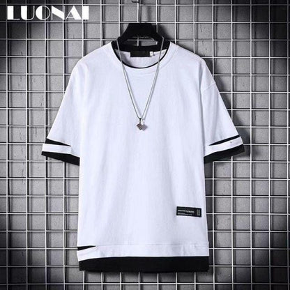 Idopy Korean Fashion Men`s Street Style Lace Punk Gothic Pullover Designer Steampunk Hem Hip Hop Shirts & Tops Shirts Tees