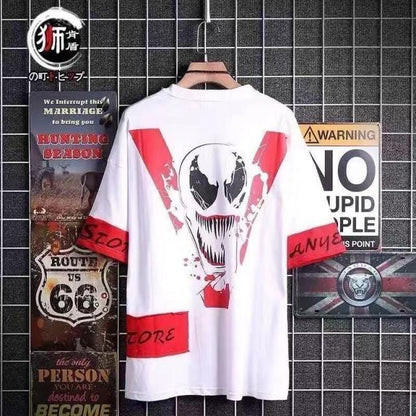 Idopy Korean Fashion Men`s Street Style Lace Punk Gothic Pullover Designer Steampunk Hem Hip Hop Shirts & Tops Shirts Tees