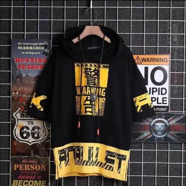 Idopy Korean Fashion Men`s Street Style Lace Punk Gothic Pullover Designer Steampunk Hem Hip Hop Shirts & Tops Shirts Tees