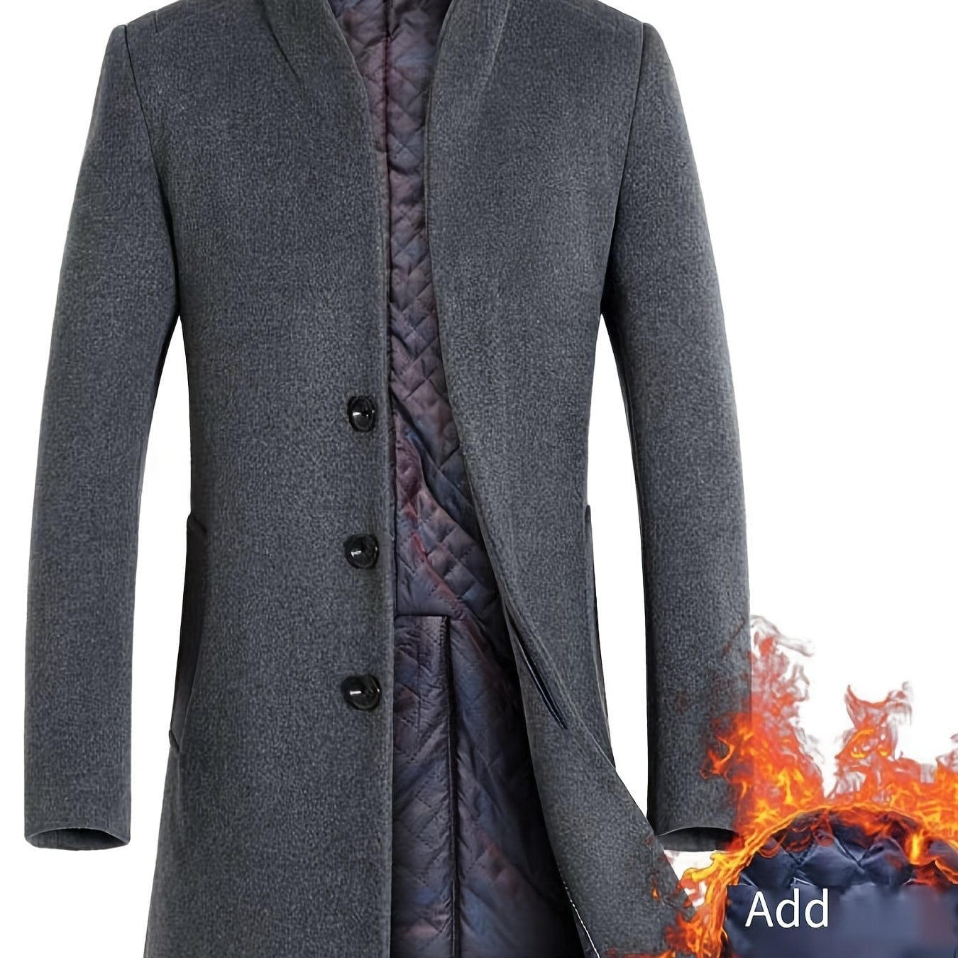 Men's Woolen Business Jacket Fashion Slim Fit Mid-length Woolen Coat For Autumn/Winter Best Sellers