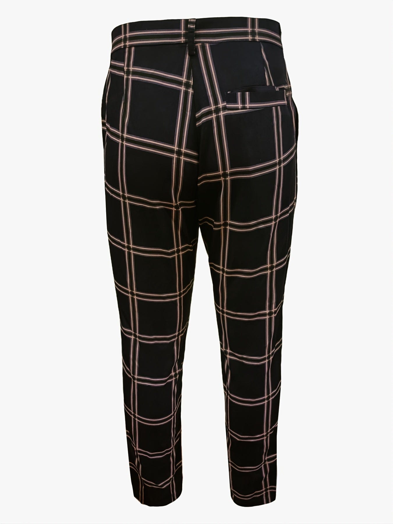 Men's Plaid Straight Slim Fit Suit Pants