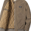 Men's Patched Detail Corduroy Bomber Jacket For Winter