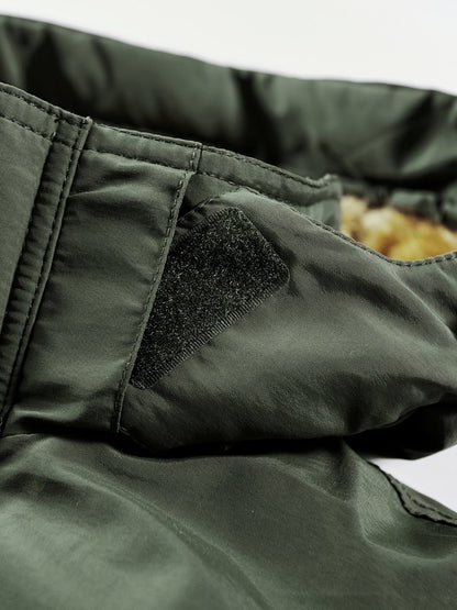 Men's Cargo Jacket Warm Coats Fleece Lined Military Jackets Cotton With Removable Hood