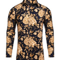 Men's Long Sleeve Luxury Design Print Dress Shirt, Casual Button Down Shirt For Party, Wedding, Banquet, Prom, Nightclub