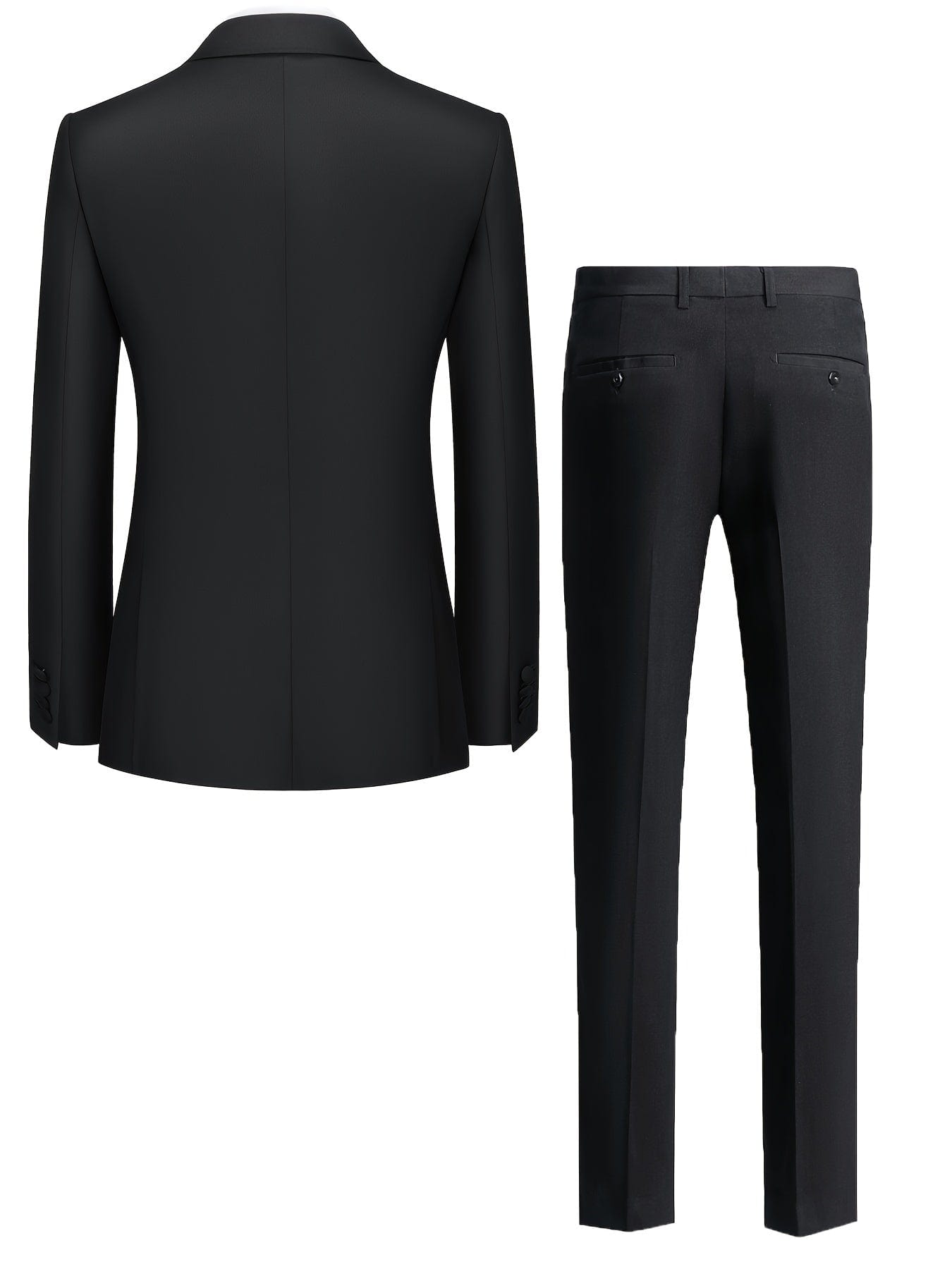 Men's V-neck Blazer Suit With Pants, One Button Top, Plain Color Smart Casual Wear