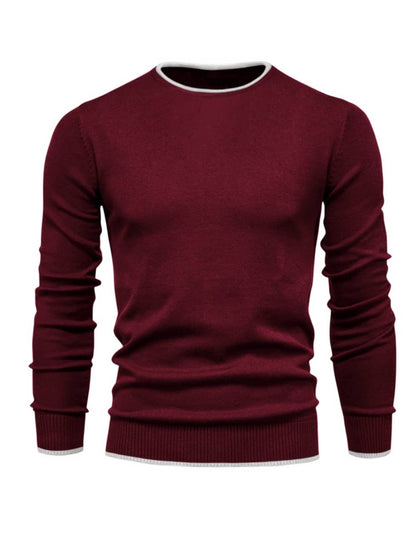 Men's Solid Sweater Crew Neck Long Sleeve Knitted Pullover Jumper Tops