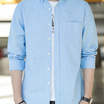 Men's Long Sleeve Button Down Oxford Shirts Christmas Gifts