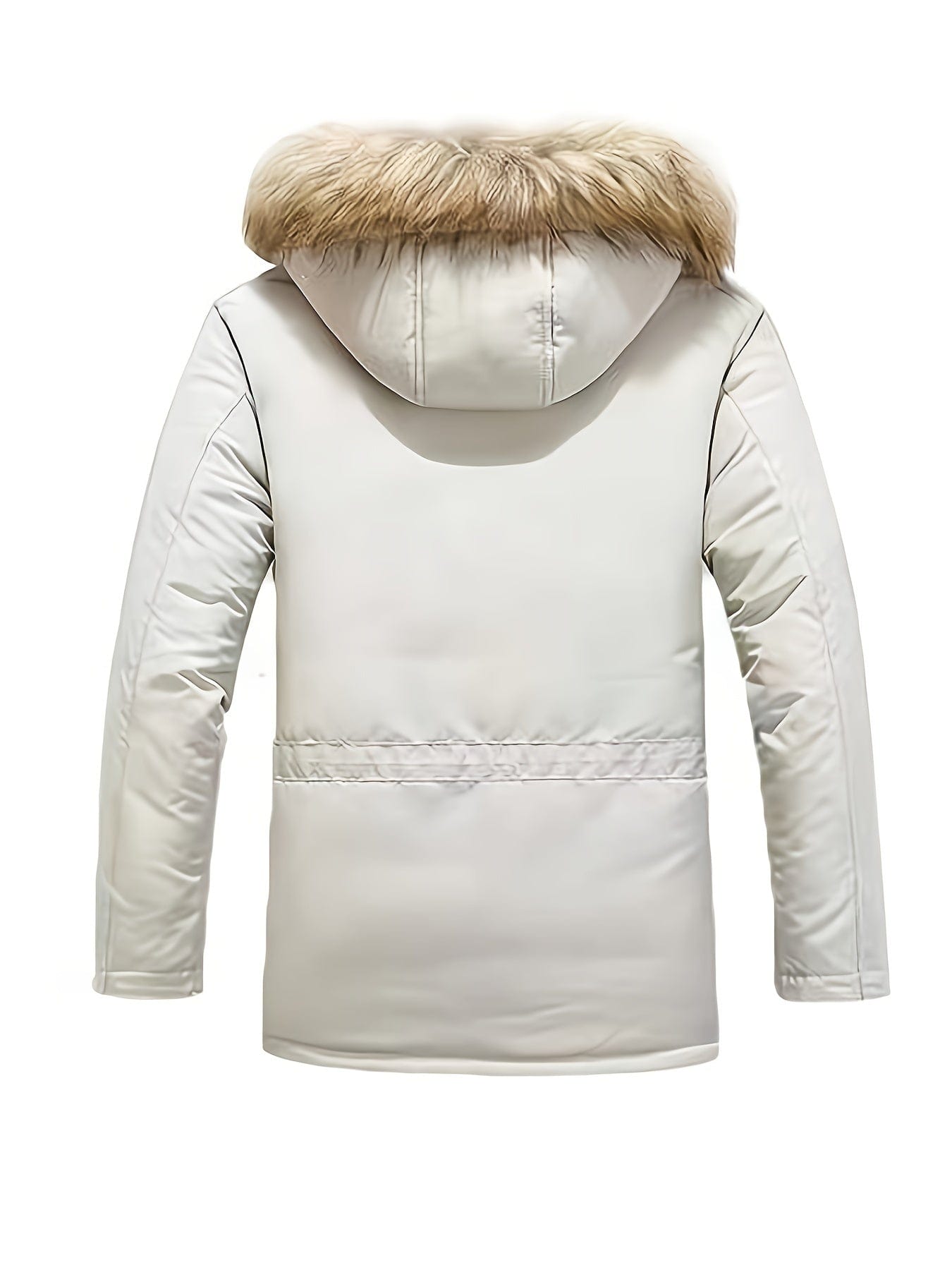 Men's Faux Fur Hooded Parka Jacket Winter Thick Coat Warm Down Jacket