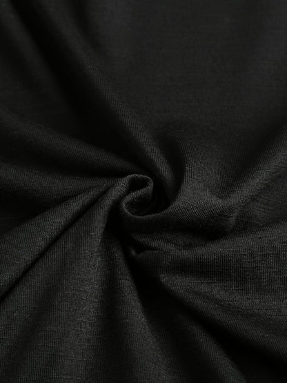 Men's Casual Solid T-shirt With Pleated Raglan Sleeve For Sports Gym Workout
