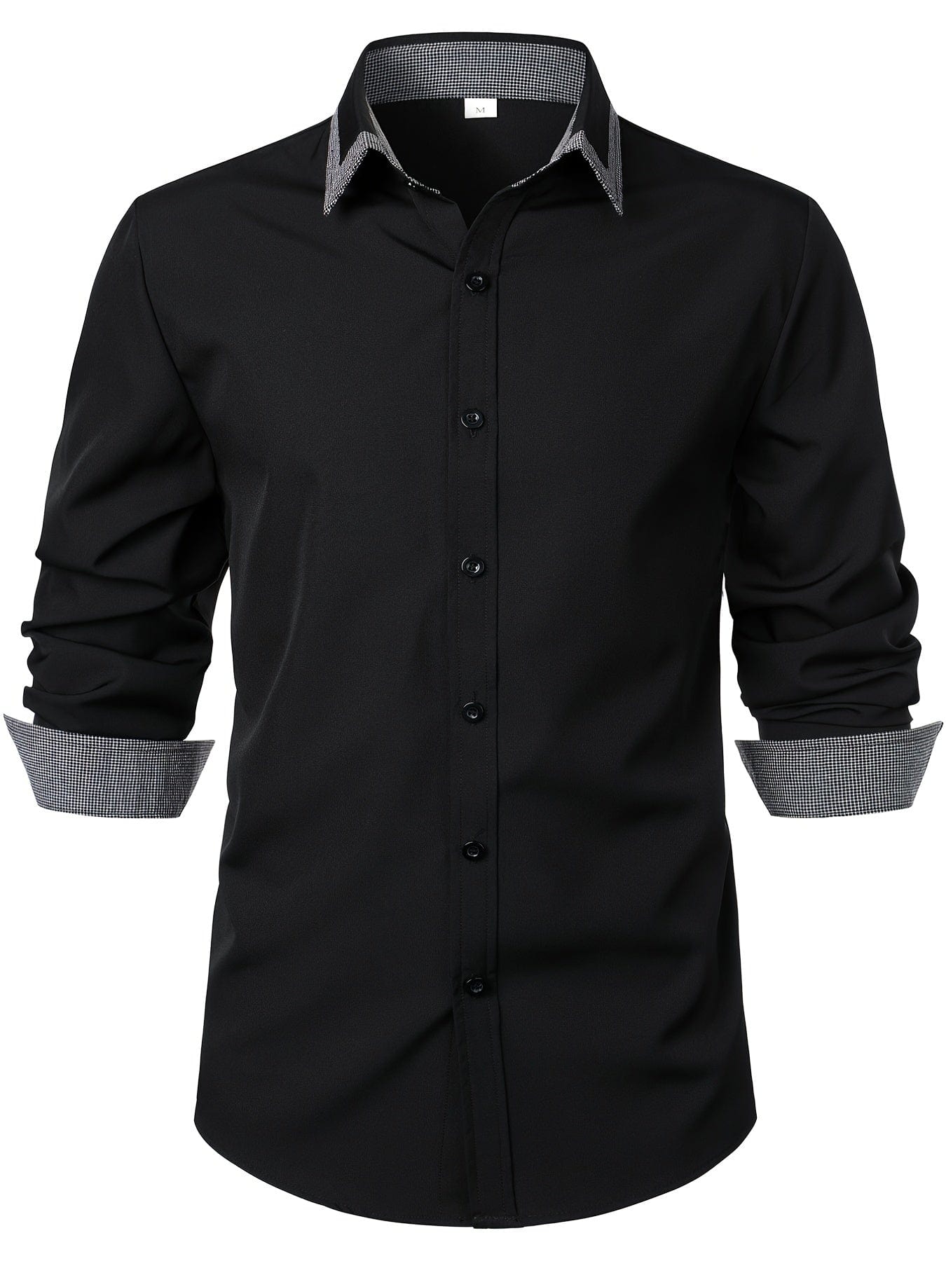 Men's Button Down Plaid Collar  Long Sleeve Shirt, Business Casual Dress Shirts