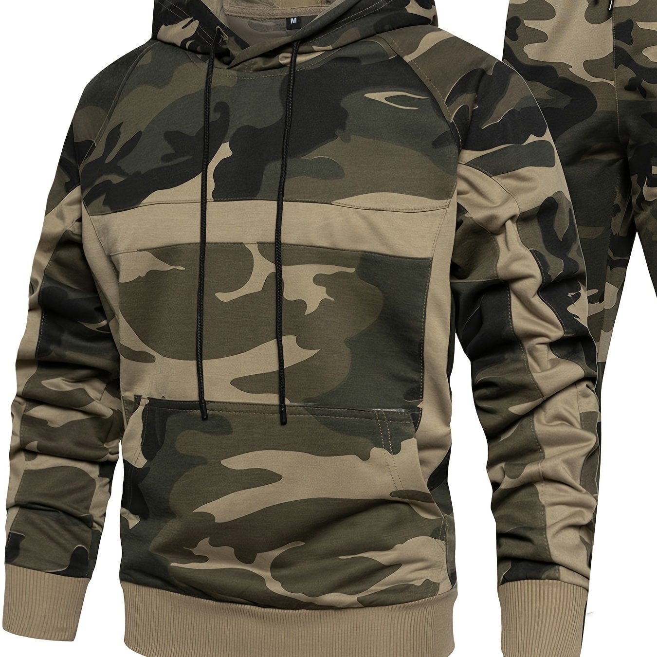 Men's Sports Suits, Camouflage Hooded, Jogging Sweatpants Suit, New Autumn And Winter