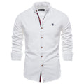 Men's Plain Color Cotton Single Breasted Long Sleeve Shirts Men's Clothes