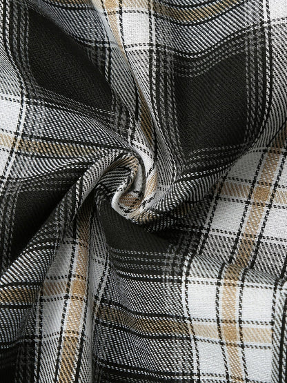 Men's Classic Fit Suits, Autumn Winter Casual Sports Slim Fit One Button Plaid Print Blazer Light Jacket