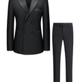 Men's Business Blazer Suit, Double Breasted Formal Suit With Pants