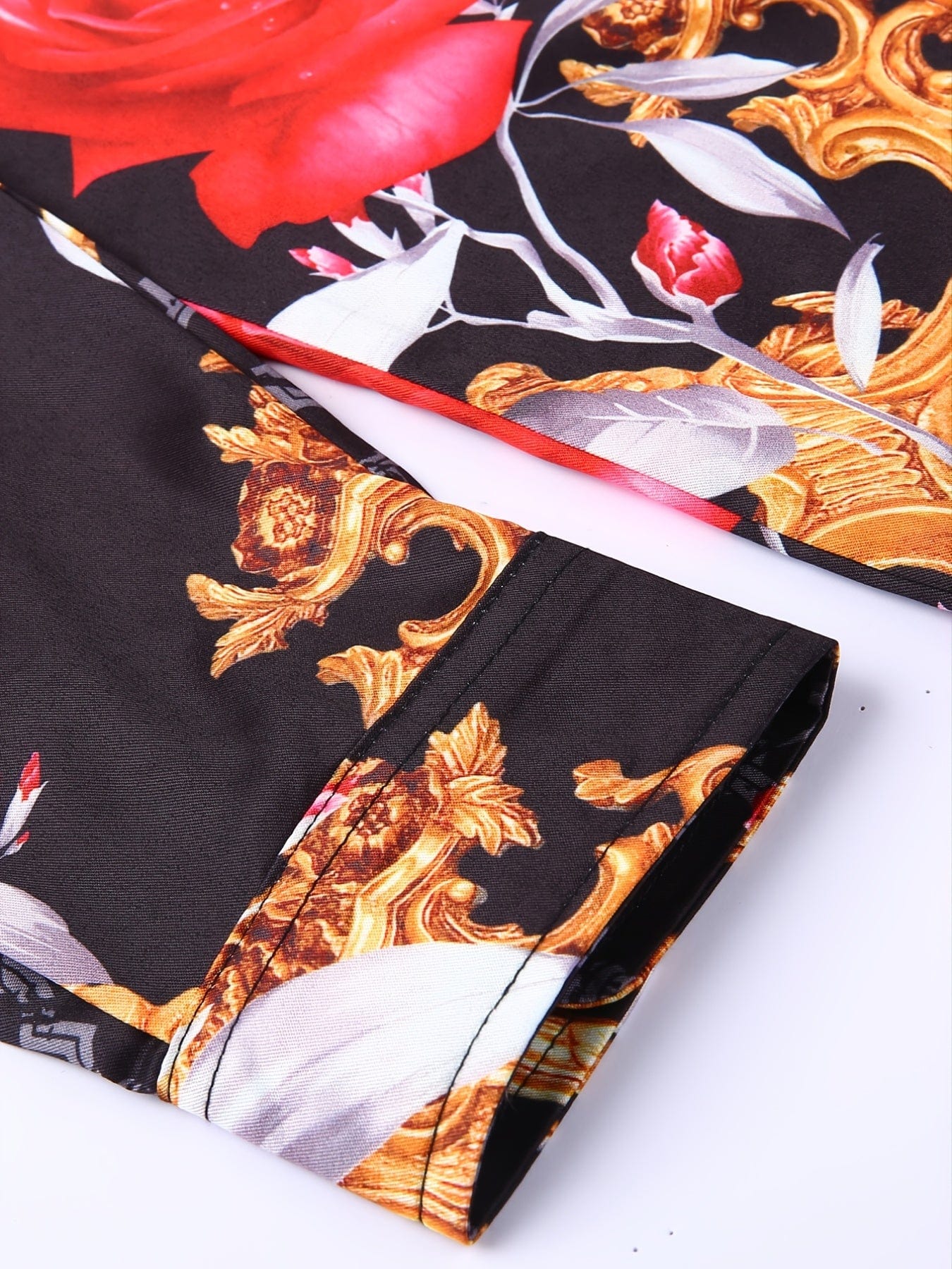 Men's Long Sleeve Luxury Design Print Dress Shirt, Casual Button Down Shirt For Party, Wedding, Banquet, Prom, Nightclub