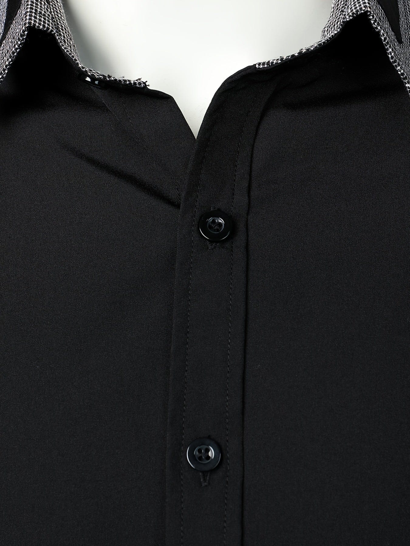 Men's Button Down Plaid Collar  Long Sleeve Shirt, Business Casual Dress Shirts