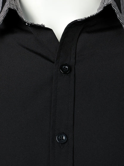 Men's Button Down Plaid Collar  Long Sleeve Shirt, Business Casual Dress Shirts