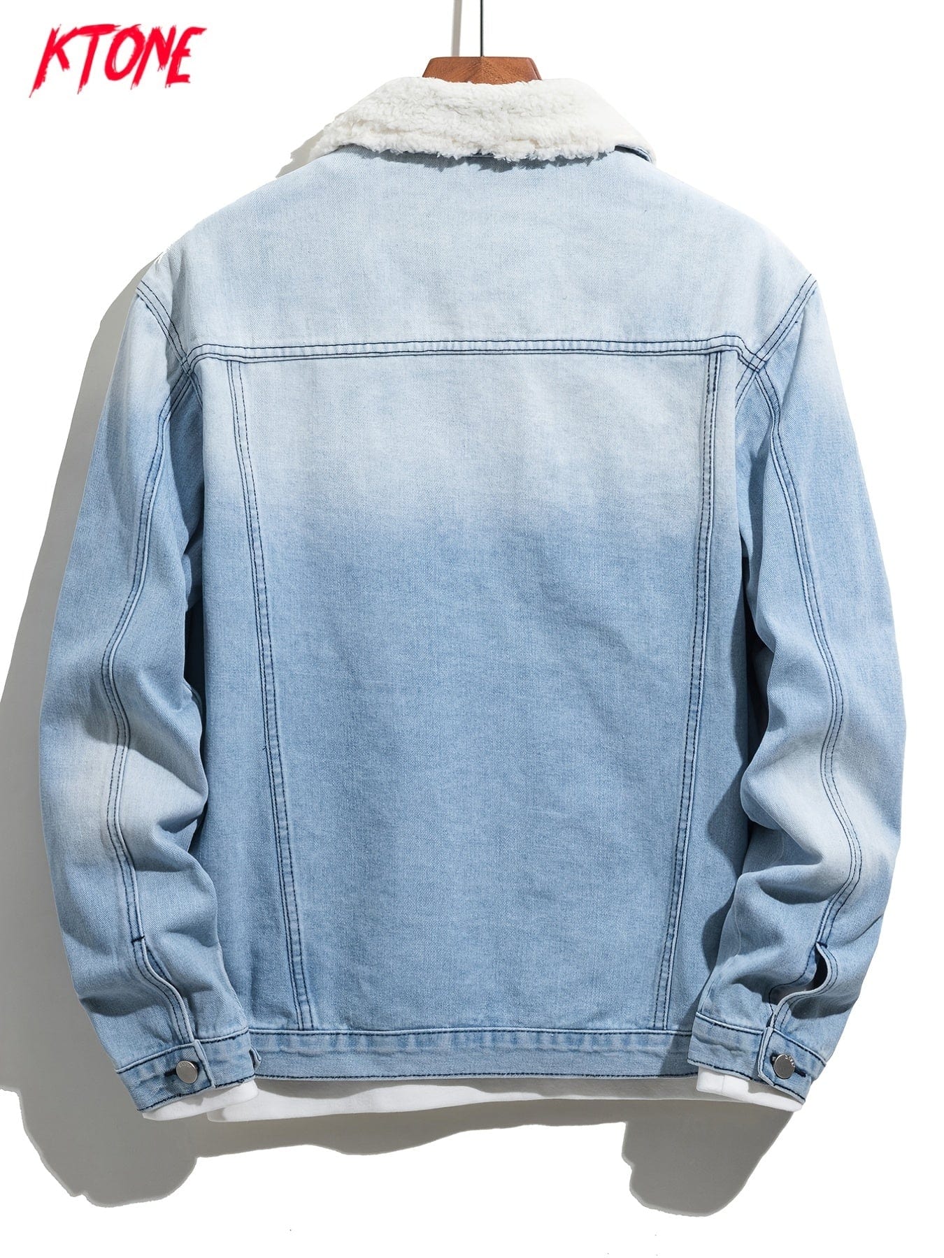 Men's Washed Fashion Fur Collar Slim Denim Jacket