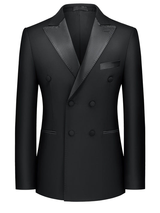 Men's V-neck Casual Double Breasted Suit Top