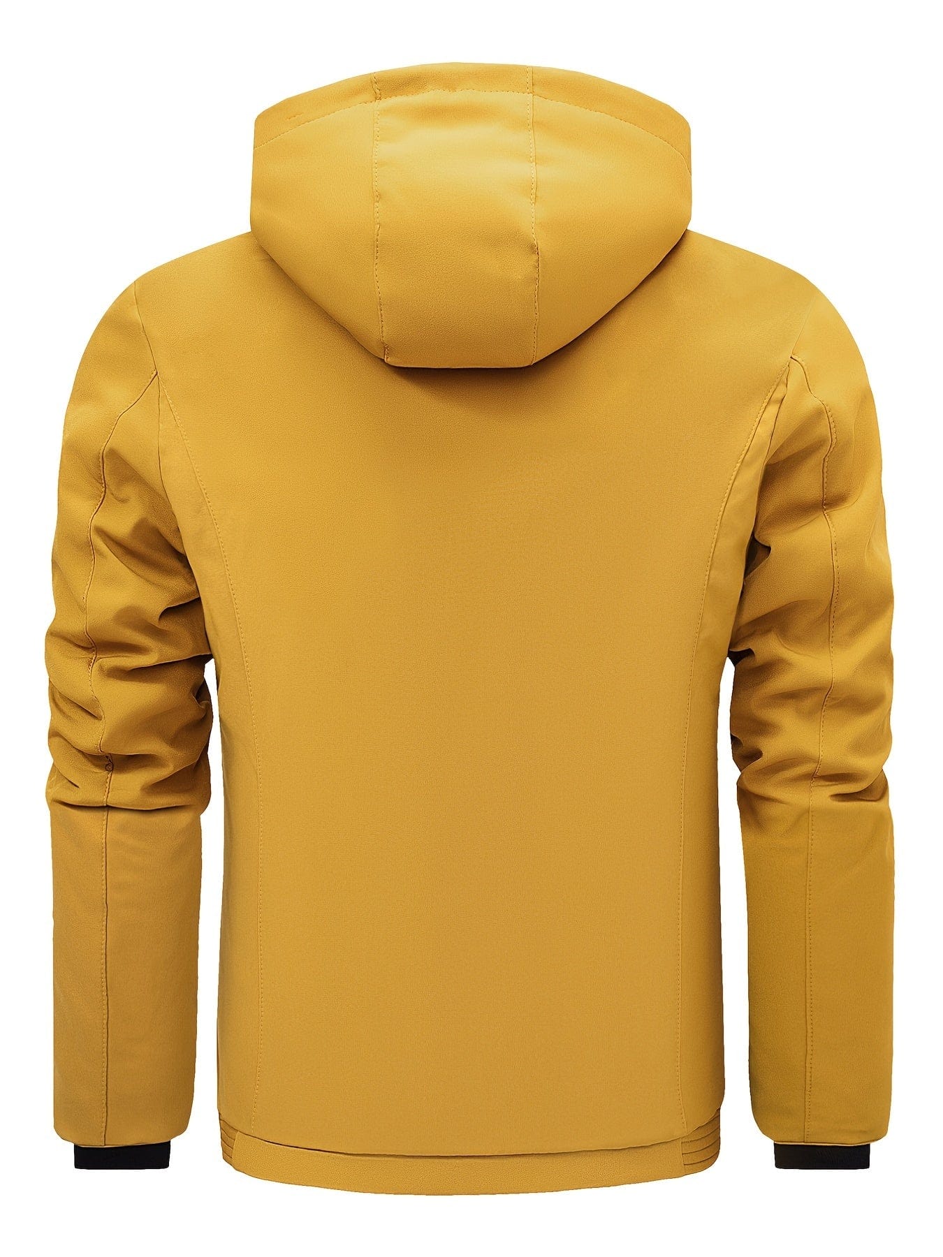 Men's Outdoor Sports Zipper Fleece Lined Hooded Jacket Coat