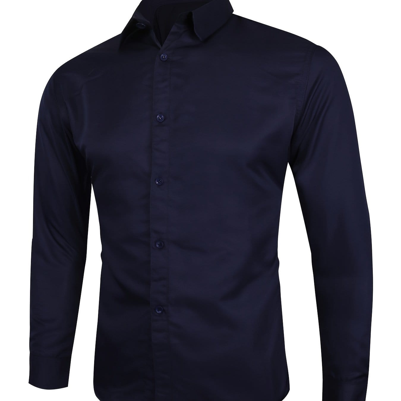 Thin Material, One Size Smaller, Business Button Up Shirt Solid Color Men's Long Sleeve Shirt Christmas Gifts