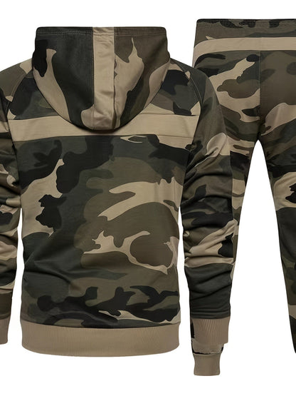 Men's Sports Suits, Camouflage Hooded, Jogging Sweatpants Suit, New Autumn And Winter