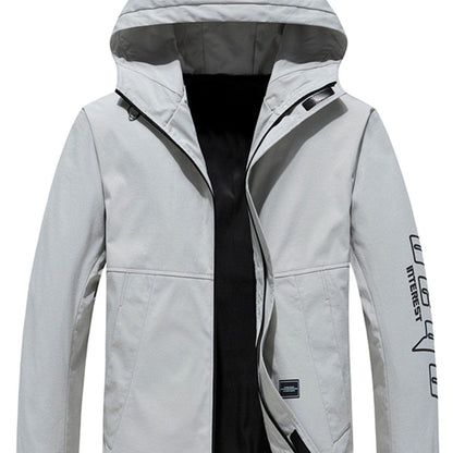 Men's Casual Solid Color Hooded Jacket Christmas Gifts