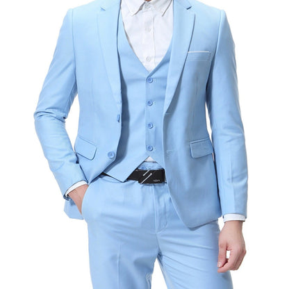 New Men's Two-button Business Casual Suit Three-piece Suit