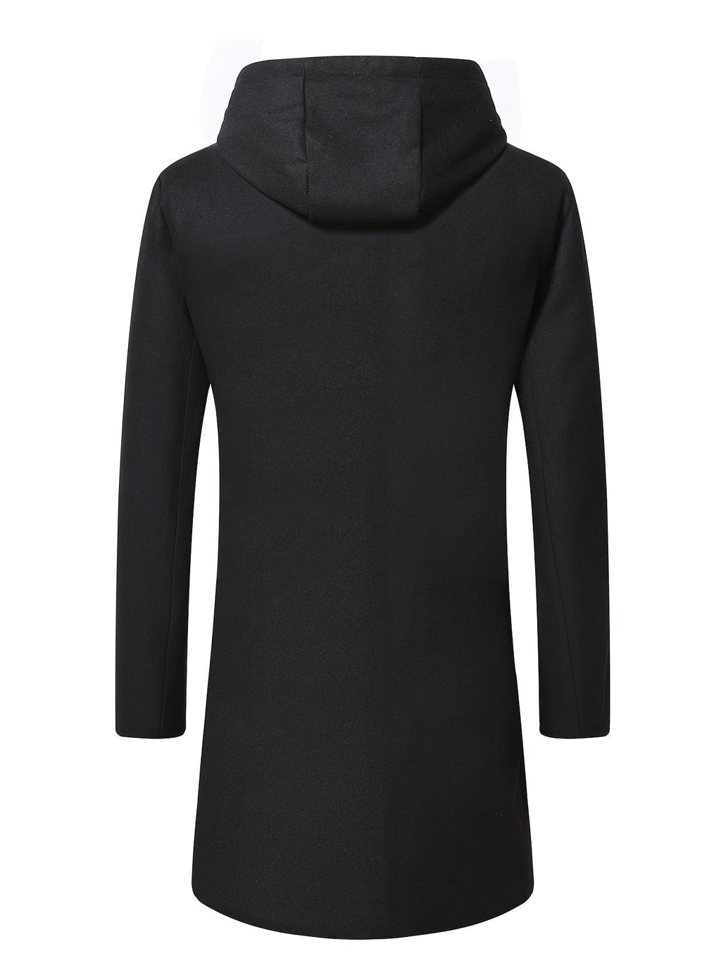 Men's Zip Winter Long Trench Coat Classic Hooded Jacket Top Coat