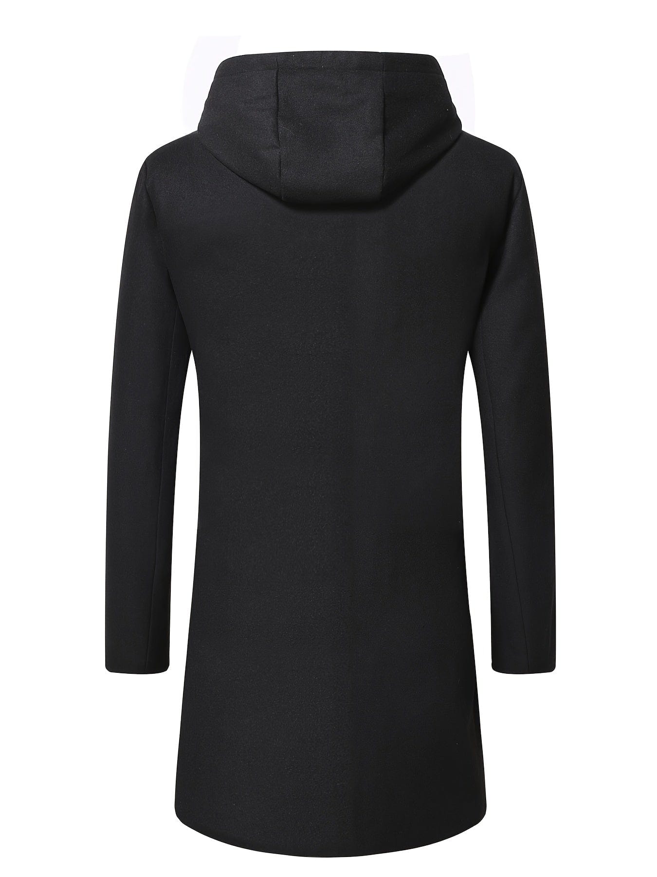 Men's Zip Winter Long Trench Coat Classic Hooded Jacket Top Coat