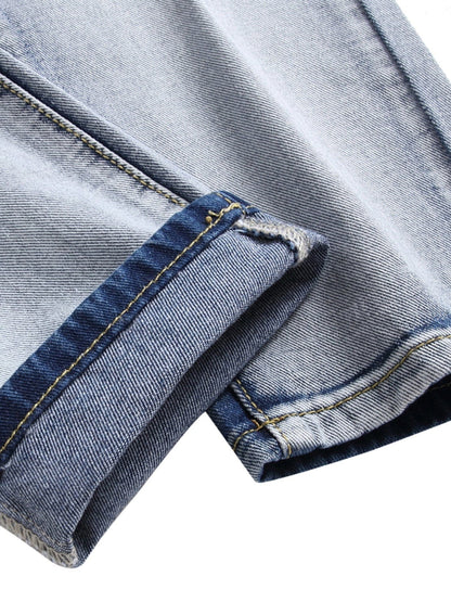 Men's Ripped Jeans, Distressed Destroyed Slim Fit Straight Leg Denim Pants