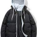 Men's Fake Two-piece With Cap Cotton-padded Jacket Coat, Autumn And Winter Couple Fashion Trend Thick Cotton Clothing