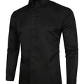 Thin Material, One Size Smaller, Business Button Up Shirt Solid Color Men's Long Sleeve Shirt Christmas Gifts