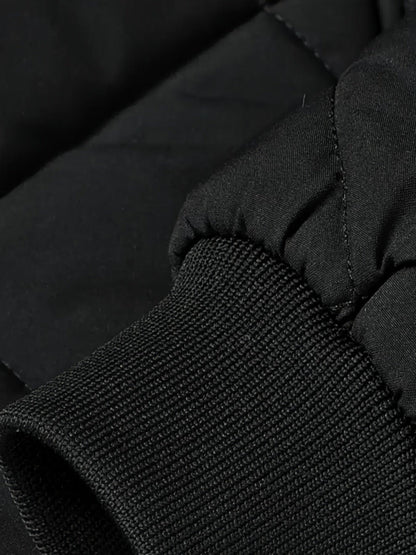 Small Size & Order Size Up Men's Solid Stand Collar Jacket, Streetwear Warm Thick Autumn Winter Cotton-padded Jacket Coat