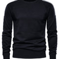 Spliced Drop Sleeve Sweater Men Casual O-neck Slim Fit