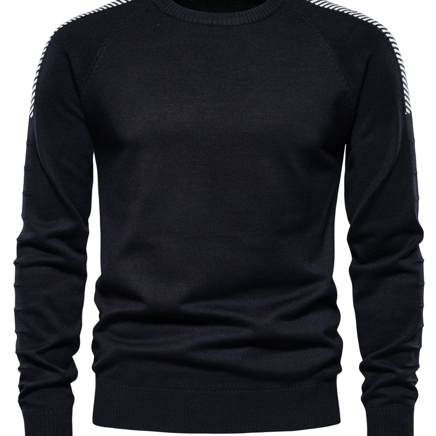 Spliced Drop Sleeve Sweater Men Casual O-neck Slim Fit