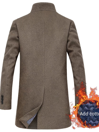 Men's Woolen Business Jacket Fashion Slim Fit Mid-length Woolen Coat For Autumn/Winter Best Sellers