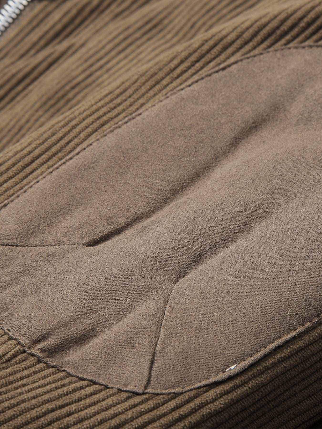 Men's Patched Detail Corduroy Bomber Jacket For Winter