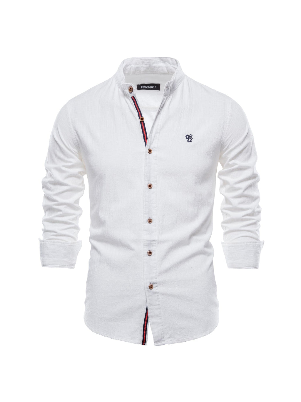 Men's Plain Color Cotton Single Breasted Long Sleeve Shirts Men's Clothes