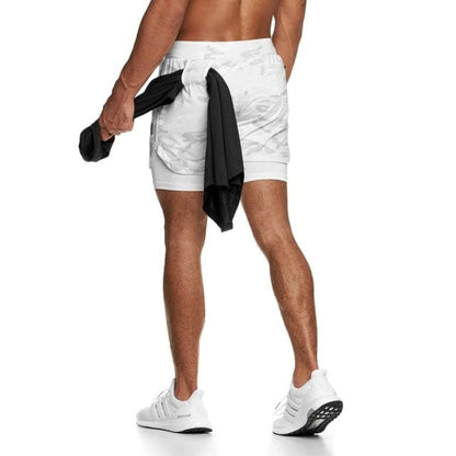 Summer 2 In 1 Shorts Men GYMS Fitness Running Shorts Quick Dry Male Shorts Bodybuilding Short Pants