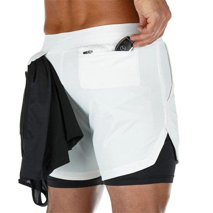 Summer 2 In 1 Shorts Men GYMS Fitness Running Shorts Quick Dry Male Shorts Bodybuilding Short Pants