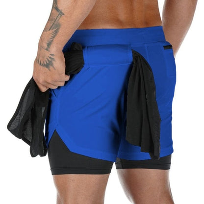 Summer 2 In 1 Shorts Men GYMS Fitness Running Shorts Quick Dry Male Shorts Bodybuilding Short Pants